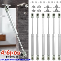 4/6 Pack Furniture Hinges 30N-200N Gas Struts Cabinet Hinge Gas Spring Stay Kitchen Cupboard Door Lids Lift Pneumatic Support