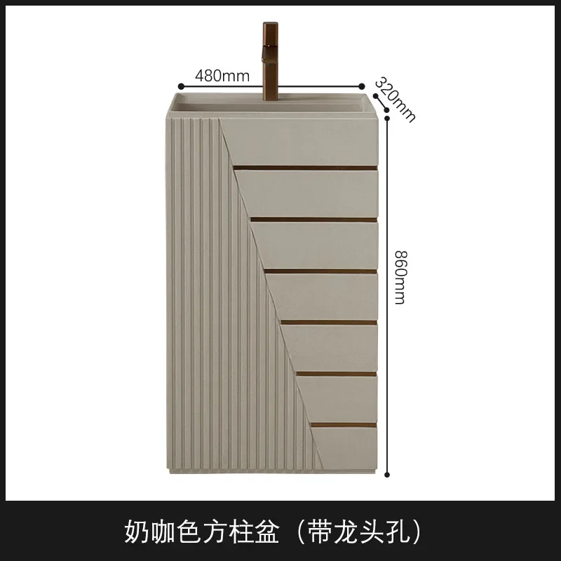 Waschbecken Vom Boden bis zur Decke reichendes Waschbecken im französischen Retro-Stil. Badezimmer-Kunstbecken