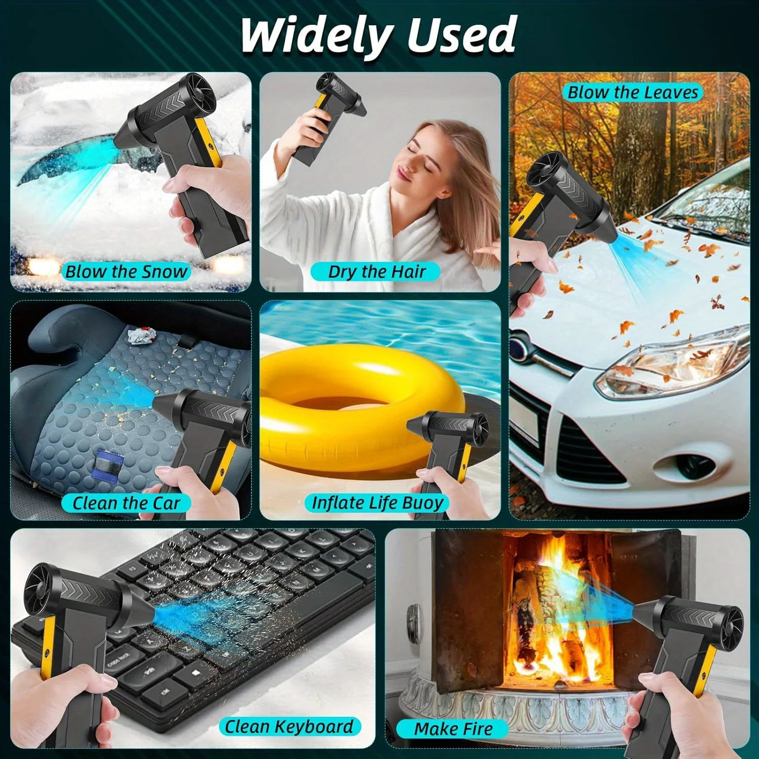 800.000 RPM Luchtblazer Elektrische Turbo Jet Fan Borstelloze Motor Hoge Snelheid Turbo Gewelddadige Fan USB Oplaadbare Krachtige Stofblazer