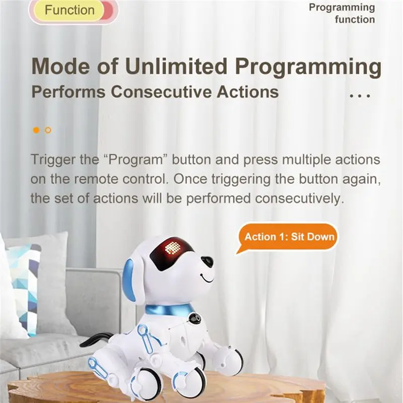 ODIES-électronique cascadeur animal de compagnie RC Robot chien interactif tactile Programmable intelligent marche danse pour enfants cadeau pour garçons filles