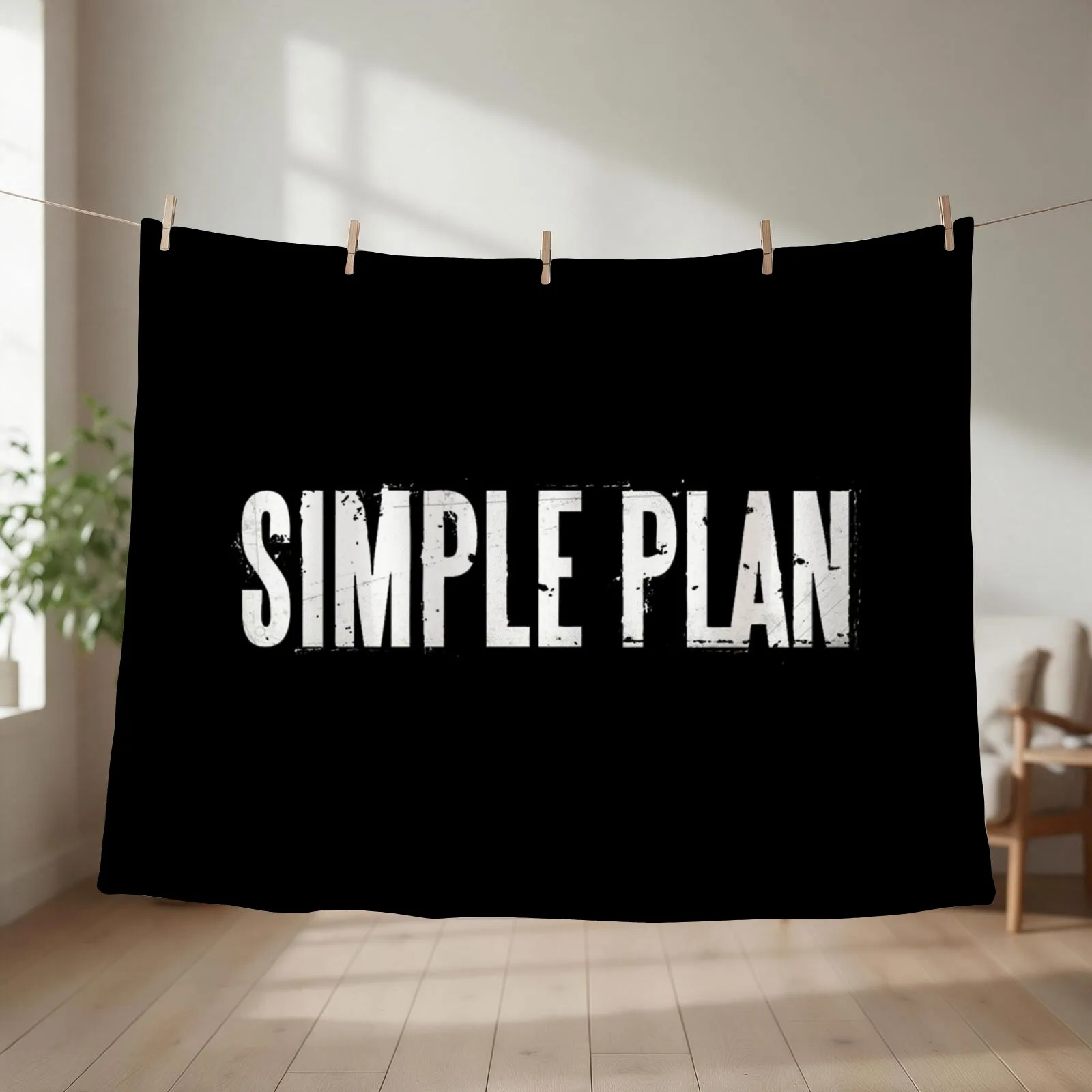 Simple plan Throw Blanket couch cozy soft plush fuzzy picnic outdoor blanket