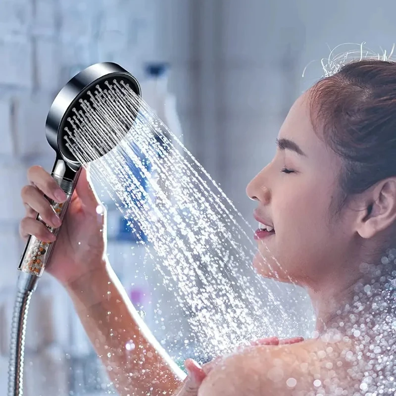 

6 Modes Adjustable Shower Head Water Saving Handheld Rainfall Accessories Anion Filter Shower Large panel bathroom accessories