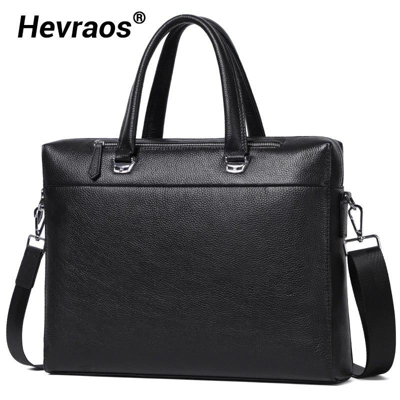 High Quality Men Briefcases Bag For 14 inch Laptop Business Travel Bags Handbags Genuine Leather Office Shoulder Bags For Man