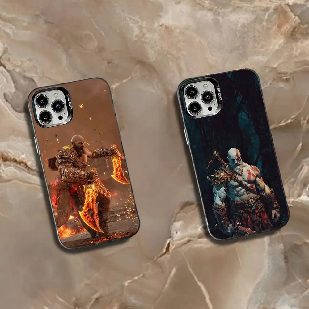 

G-God of War K-Kratos Phone Case For iPhone 16,15,14,13,12,11,Mini,Pro,SE,MAX White Matte Shockproof Cover