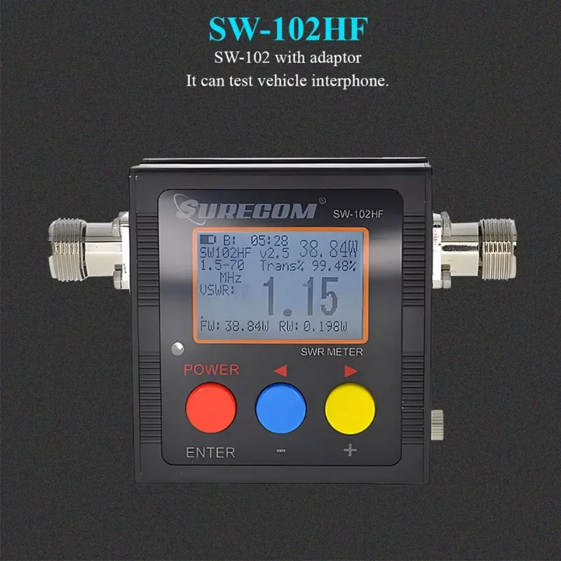 SURECOM SW-102 Watt Meter Digital Antenna HF 1.5-70MHz 120W Power & SWR Meter VHF/UHF 125-525MHz for HF Two Way Radio