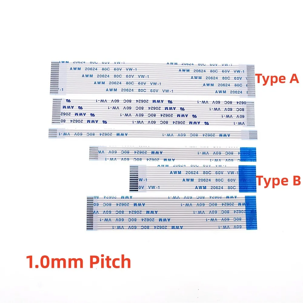 

10PCS FFC FPC Ribbon Flexible Flat CABLE PITCH 1.0 MM 200MM 4 5 6 8 10 12 14 15 16 20 26 30 34 40 Pin Same Contact Side Jumper