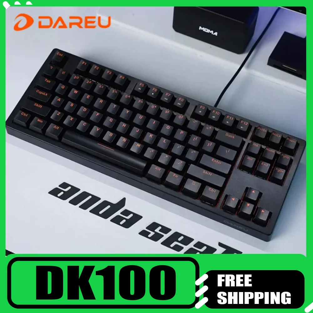 

Проводная механическая клавиатура DAREU DK100, 87 клавиш, синяя ось, черная и красная ось, внешняя клавиатура для игрового и киберспорта, настольного ноутбука