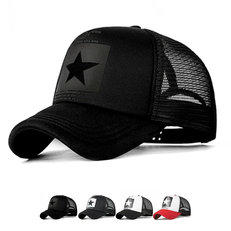 Outdoor Pentagram Baseball Cap Printed Breathable Mesh Cap Adjustable Men And Women