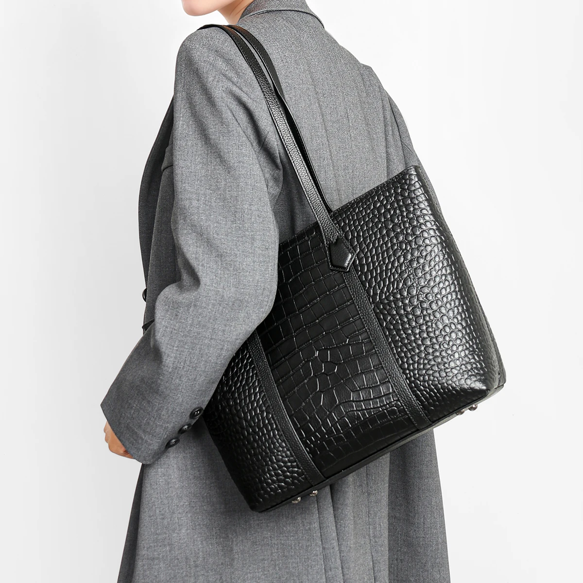 

Женская сумка из натуральной кожи, большая сумка, женская большая сумка нового стиля, пригородная сумка большой вместимости, универсальная сумка через плечо высокого класса