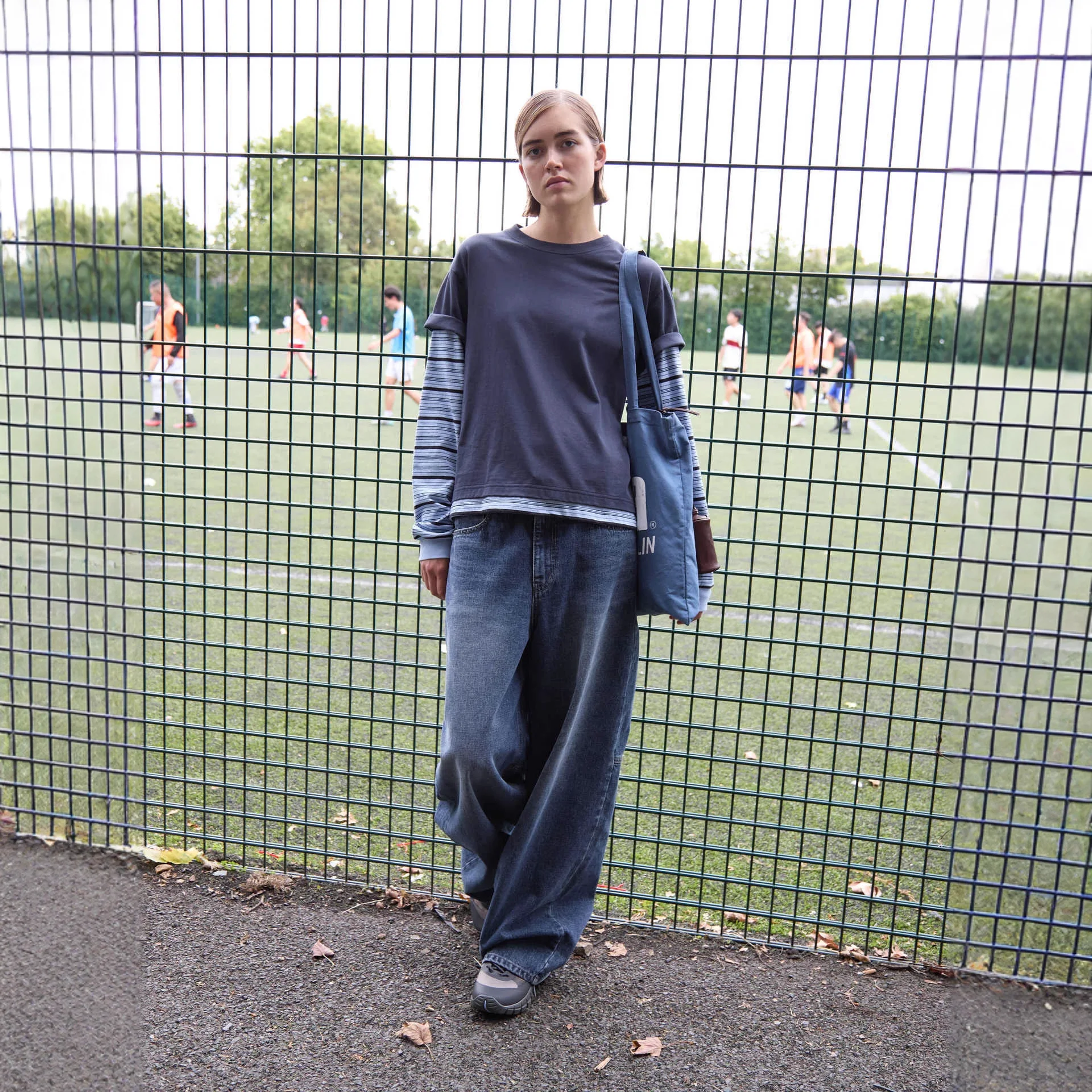 Lowclasic Casual Striped Long Sve T-irt Women's Fake 2-Piece Design Dongda Gate  Cotton Loose Fit Autumn Thi