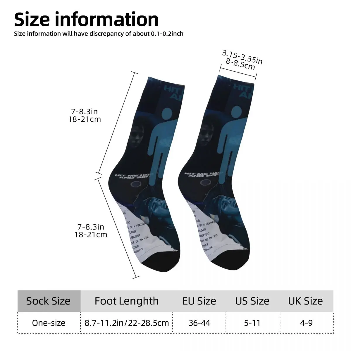 جميع المواسم طاقم جوارب ضربني الصلب والناعم ألبوم الموسيقى الجوارب مضحك الجوارب الطويلة اكسسوارات للرجال النساء هدايا عيد الميلاد #6