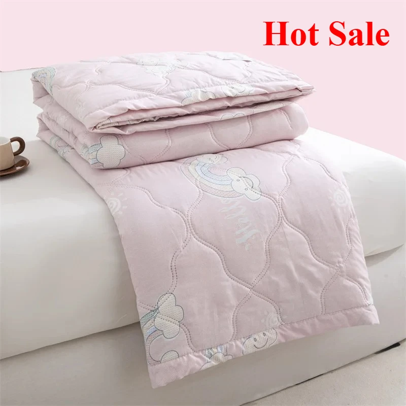 

2025 washed cotton summer quilt skin-friendly grinding summer cool quilt printing student dormitory air conditioner quilt