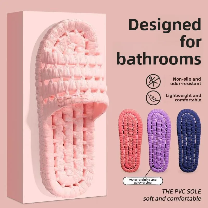 Indoor Home Ladies Slippers Anti-Slip Quick Dry Bathroom Slippers Fashionable Youth Korean Style Luxury  Hair Slippers