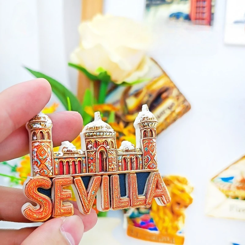 Seville Alcazar Palace Fridge Magnet - Stunning 3D Tower Souvenir Unique Spanish Landmark Gift From Andalusia for Travelers