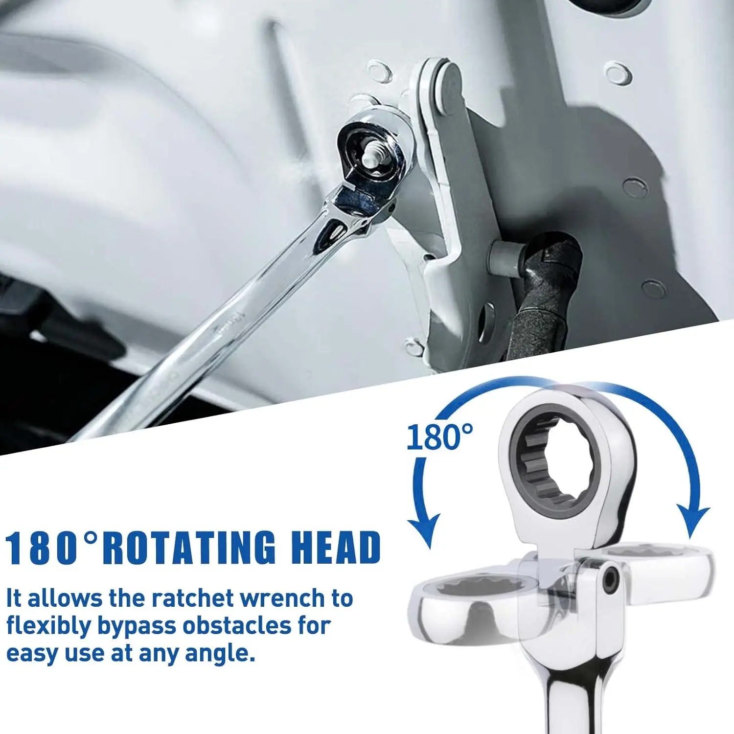 مجموعة مفاتيح ربط ذات رأس مرن طويل جدًا مكون من 6 قطع، مجموعة مفاتيح ربط ذات صندوق مزدوج 72 سنًا، مفاتيح ربط فولاذية CR-V · تخفيضات ساخنة #3