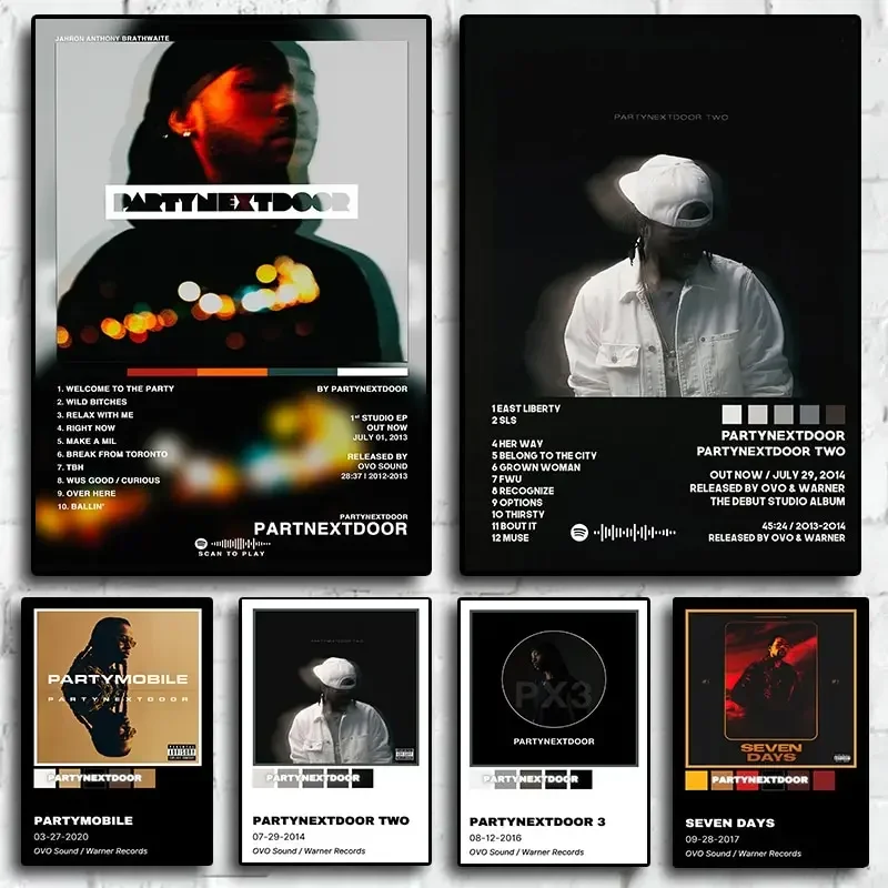 Retro Music Album Cover Posters Pop Hip Hop Rapper Partynextdoor Canvas Art For Room Decor Aesthetic Wall Decor For Home