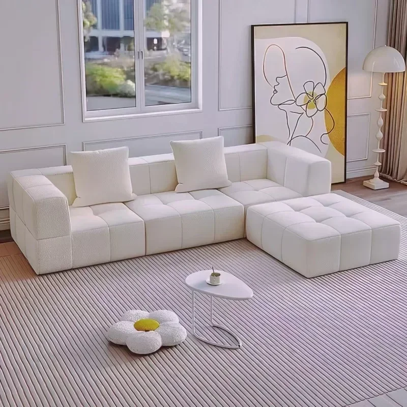 

Minimalist Fabric Sofa for Living Room, Small Apartment, Vacuum Compression Roll Package, High Bounce Sponge Sofa, Customizable