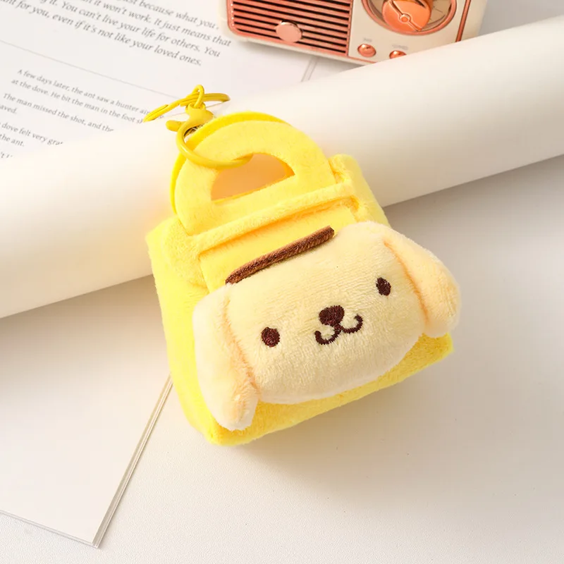 Porte-clés en peluche pour sac d'école, décoration de sac à dos, pendentif en peluche, animal de dessin animé, beurre, Hello Kitty, Mymelody Kuromi