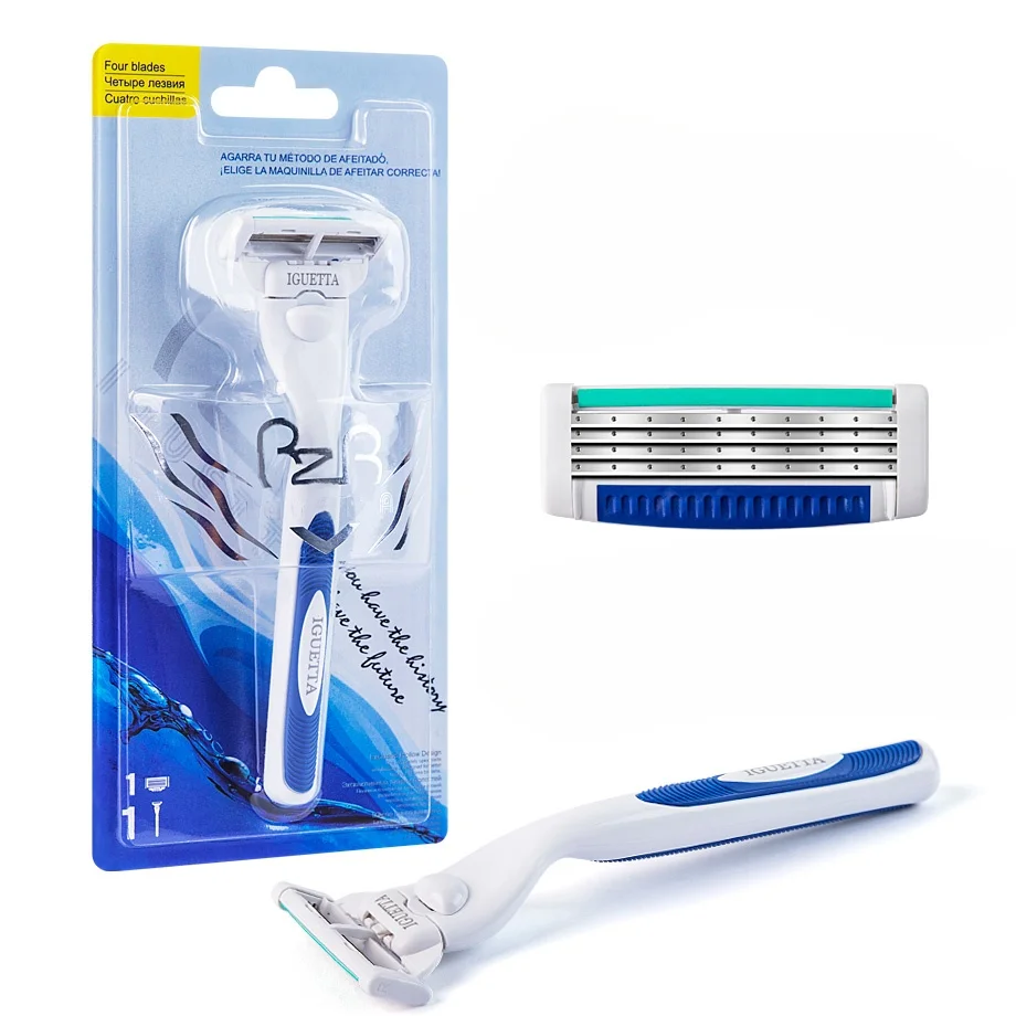 NEW Shaver Men Razor Shaving 4 Layer Stainless Blade Shaver Reusable Safety Razor Hair Removal Shaver Imported Blade Multi Tool