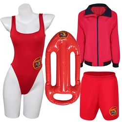 CJ Parker Cosplay Swimsuits Short Pants Outfits Bikini Women Summer Beach Wear Swimwear TV Baywatch Disguise Costume