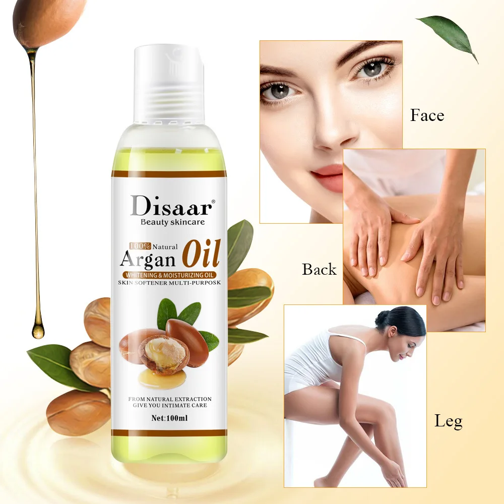 Disaar 100ml Pure Natural Argan Oil Moisturizing Body Oil Plant Essential Oils Soothing Skin Massage Oil Beauty Health Skin Care