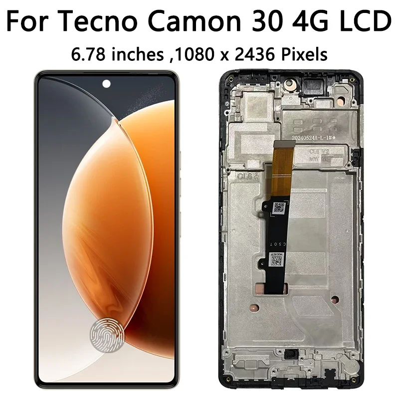 6,78-calowy ekran AMOLED do Tecno Camon 30 LCD CL6, zestaw wyświetlacza dotykowego z digitizerem do Tecno Camon30 4G CL6k. — zdjęcie produktu 3