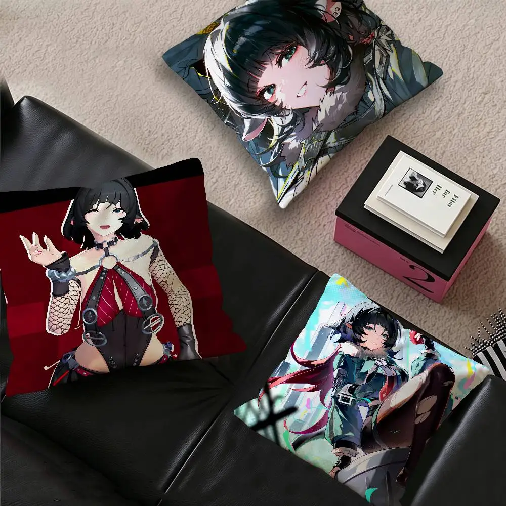 Anime Gaming Zenless Zone Zero Jane Doe Lucky Dragon Pillow Cover Sofa Cushion Cover Home Room Decoration Children Gift
