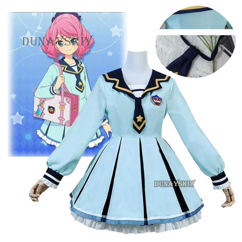 Anime Aikatsu! Nijino Yume Navy Uniform Dress Cosplay Costume Lolita Role Party Party Girl Dress New Skin