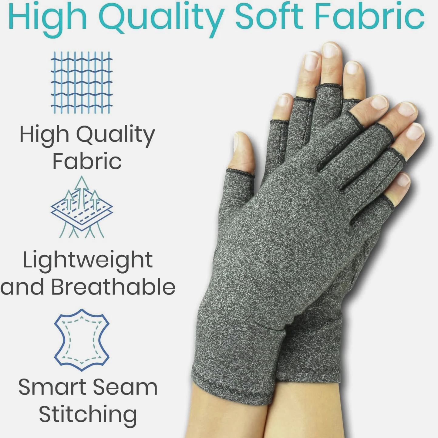 1 Pair Unisex Rheumatoid Arthritis Compression Glove - Open Finger for Rheumatoid, Osteoarthritis and Computer Typing Pain