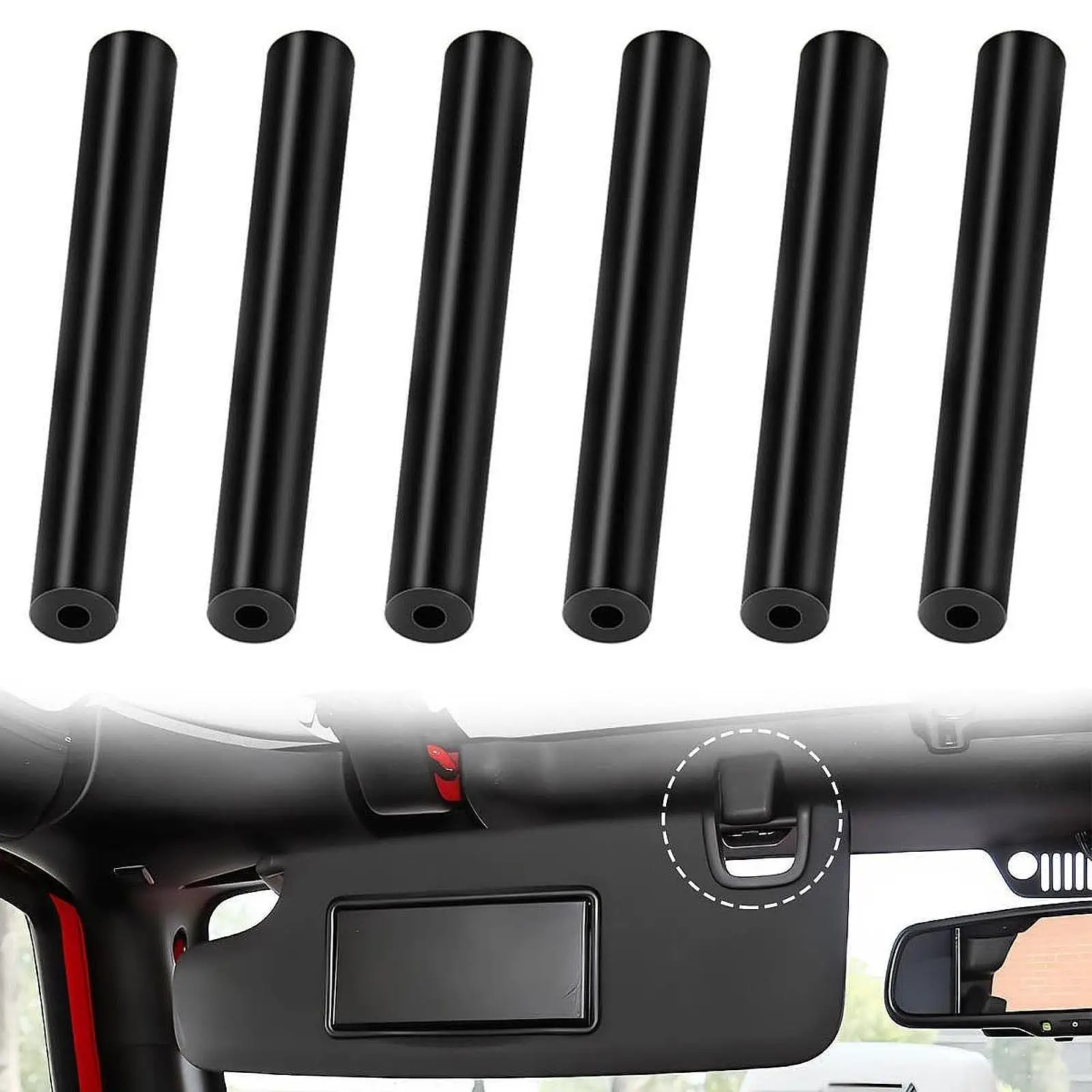 6 Pieces Car Sun Visor Repair Kit Accessory for Jeep Wrangler 2007-2017