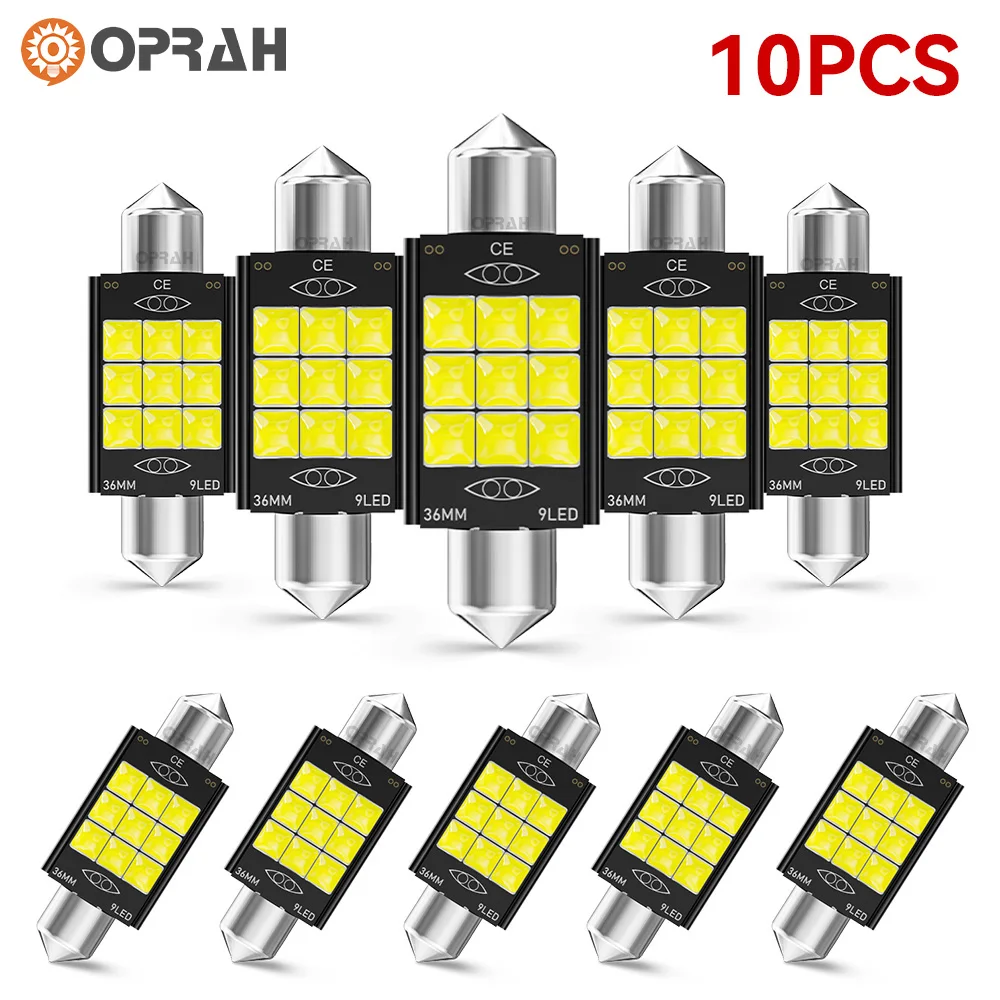 10pcs LED C5W C10W Festoon 31mm 36mm 39mm 41mm Car Light Canbus 3030SMD Interior Ceiling Dome Lamp License Plate Signal Lighting