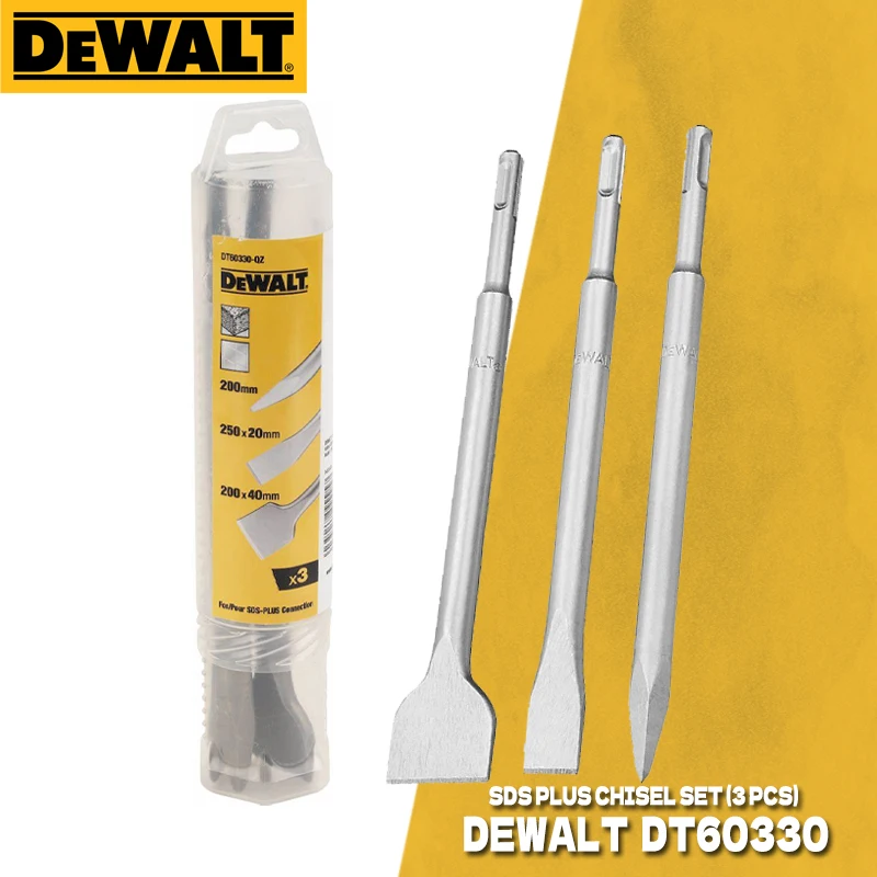 DEWALT DT60330 Chisel Set Pour SDS-Plus Connection 250MM Blade Material Alloy Steel Power Tool Accessories DT60330-QZ