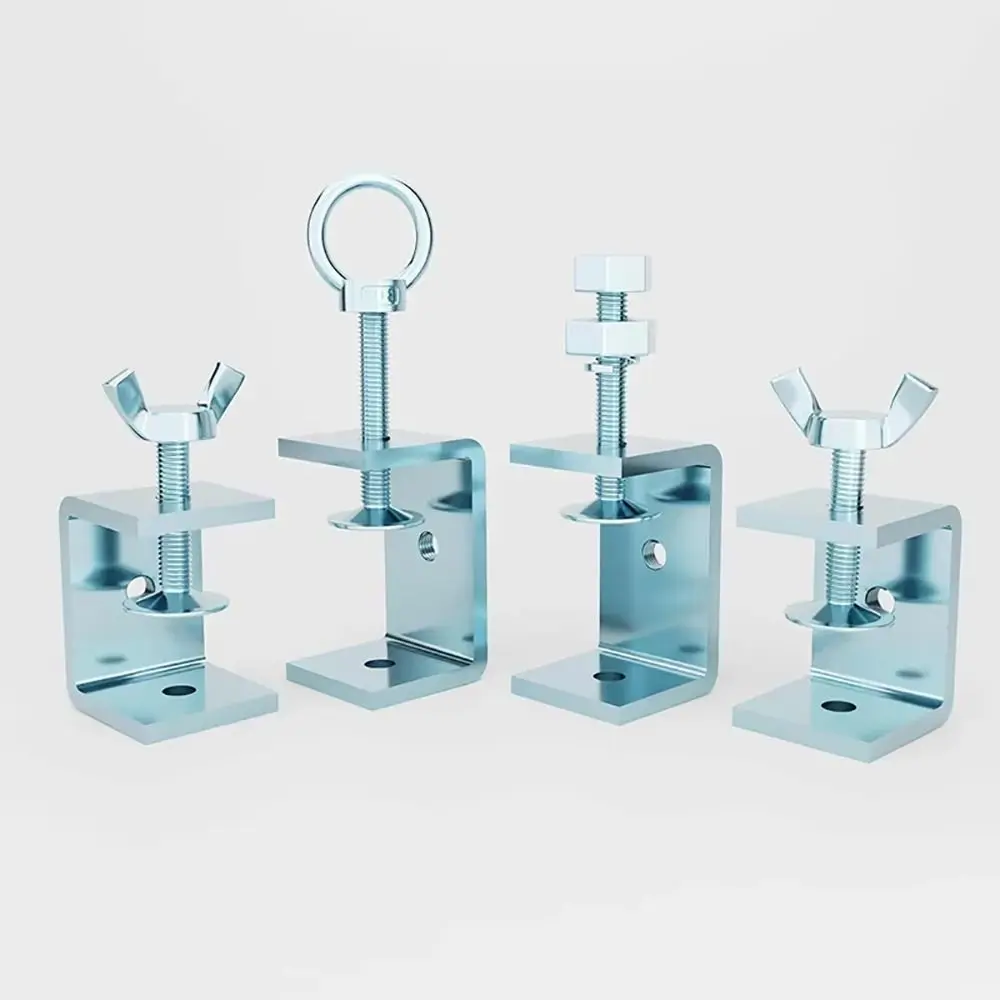 1Pcs Multiple Head Shapes U Clamp Galvanized Carbon Steel Fixed Fixture C-Type Clip Open Height 20-130MM Thickened