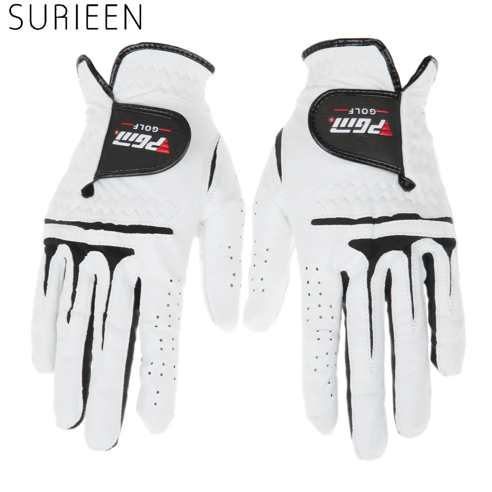 SURIEEN Outdoor Cabretta Leather Golf Gloves Men's Left And Right Hand Soft Breathable Sheepskin Slip-resistant Male Golf Gloves