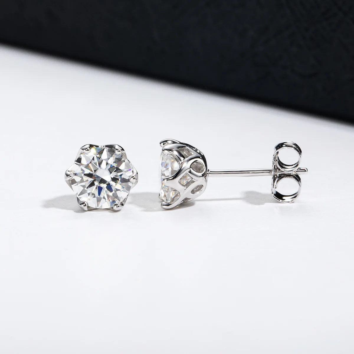 JH 0.5-2CT 100% 925 الفضة مويسانيتي أقراط للنساء مختبر نمت الماس الأذن ترصيع 925 فضة غرامة مجوهرات هدية