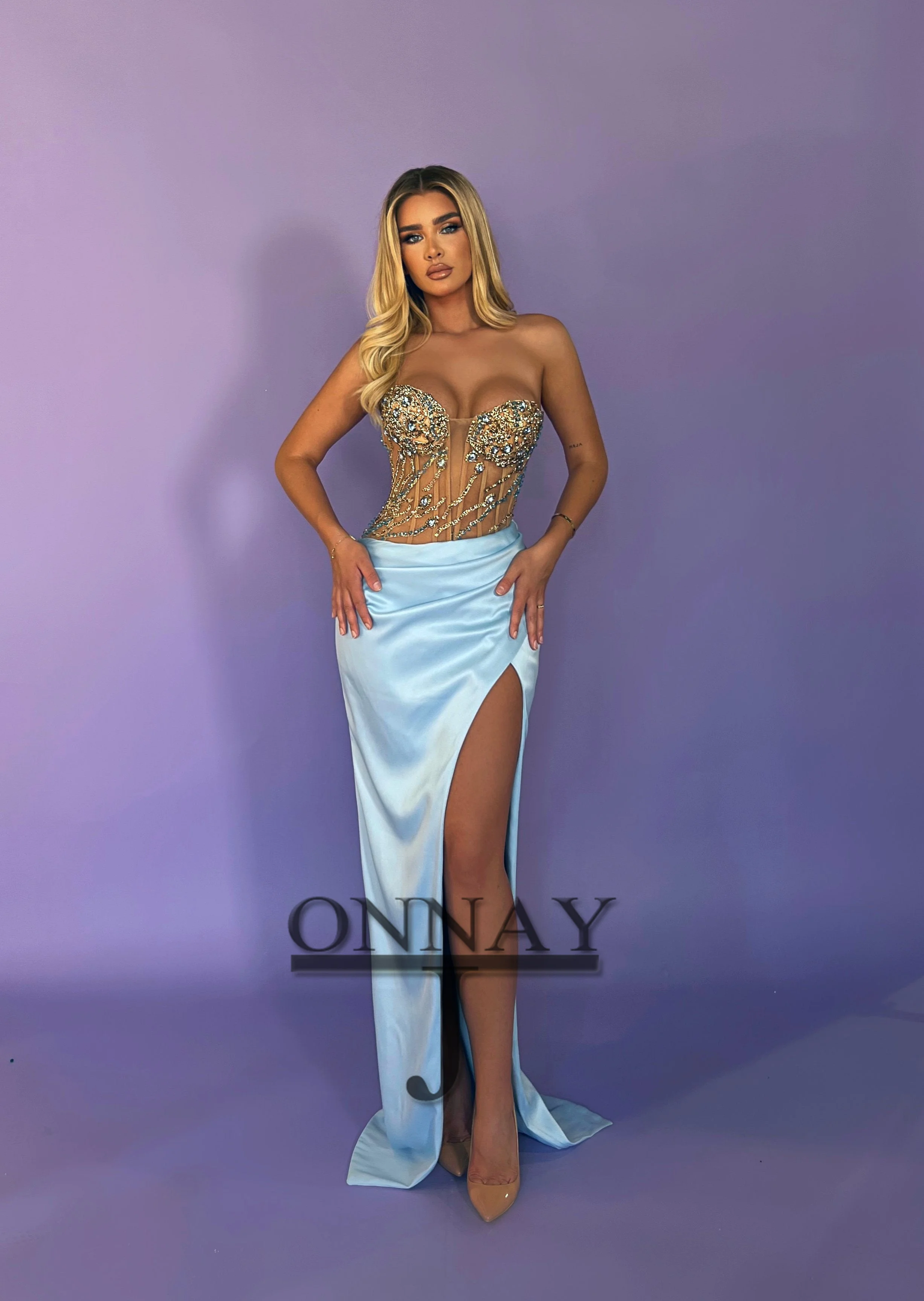 Robes De remise De diplôme sirène élégantes personnalisées fendues dubaï saoudien arabe sur mesure Occasion spéciale fiançailles robes De Gala