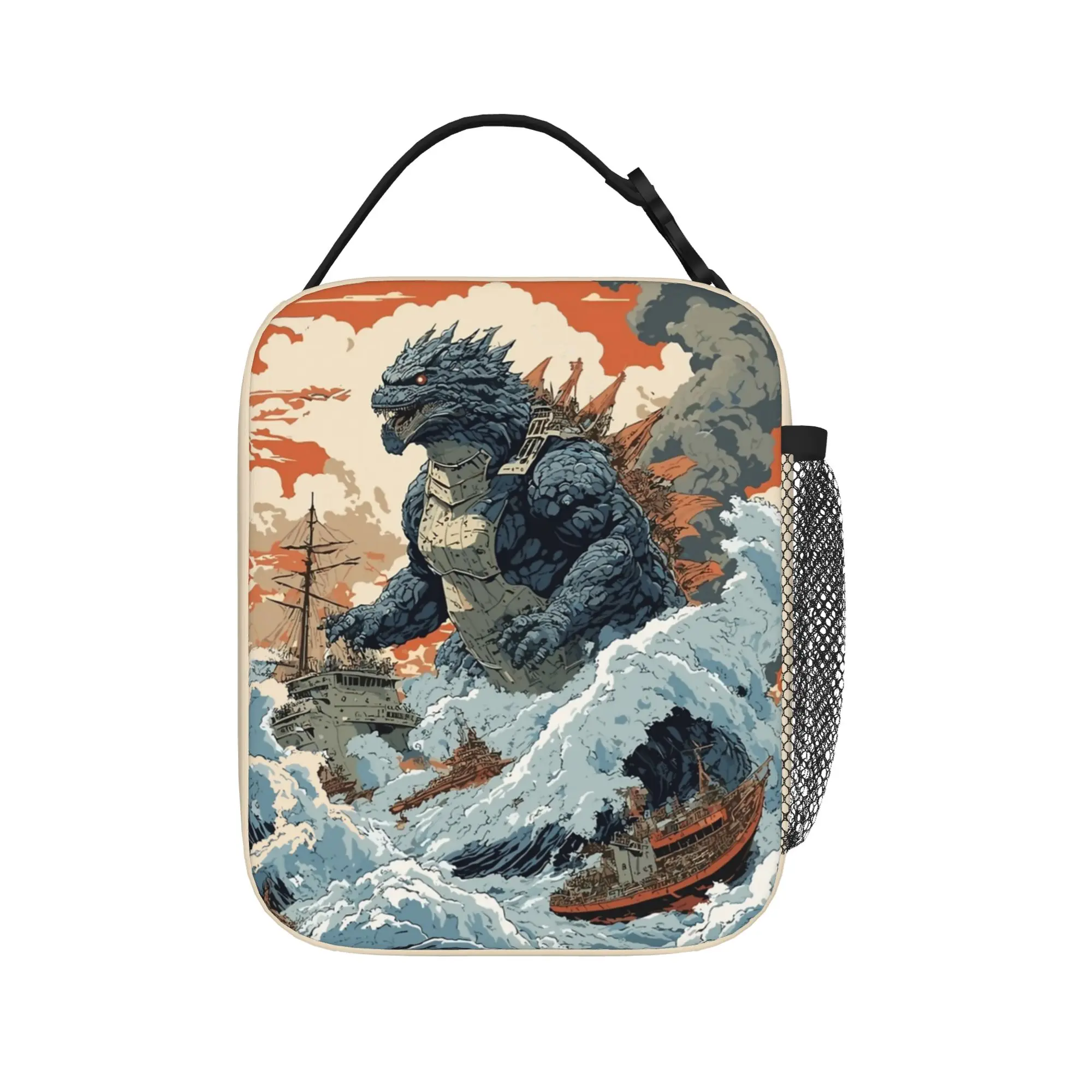 Kaiju Monster G-Godzillas Thermoisolierte Lunchtasche für Reisen, tragbare Anime-Bento-Box, Thermo-Kühlbox, Lebensmittelbox