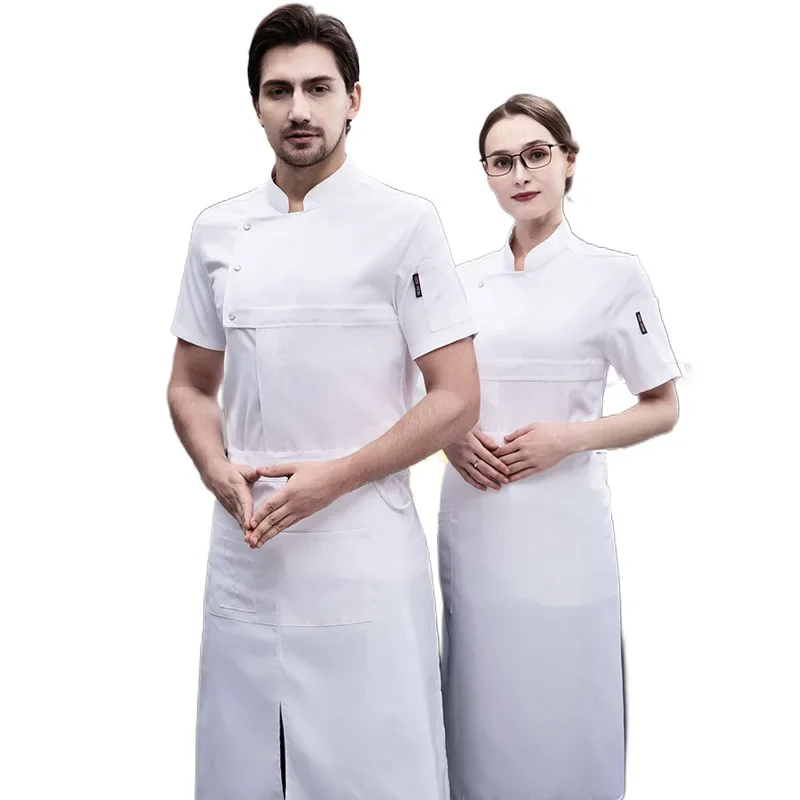 Chef Overalls Short Sleeve Men and Women Hotel Rear Kitchen Restaurant Canteen Restaurant Restaurant Summer Half Sleeve plus Siz