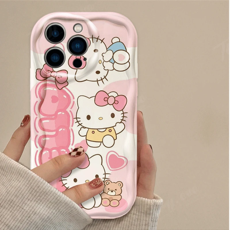 Mymelody Pochacco 3D Wave Case For iPhone 15 14 13 12 11 Pro Max X XR XS 8 7 6 6S Plus SE 2020 Shockproof Silicone Cover