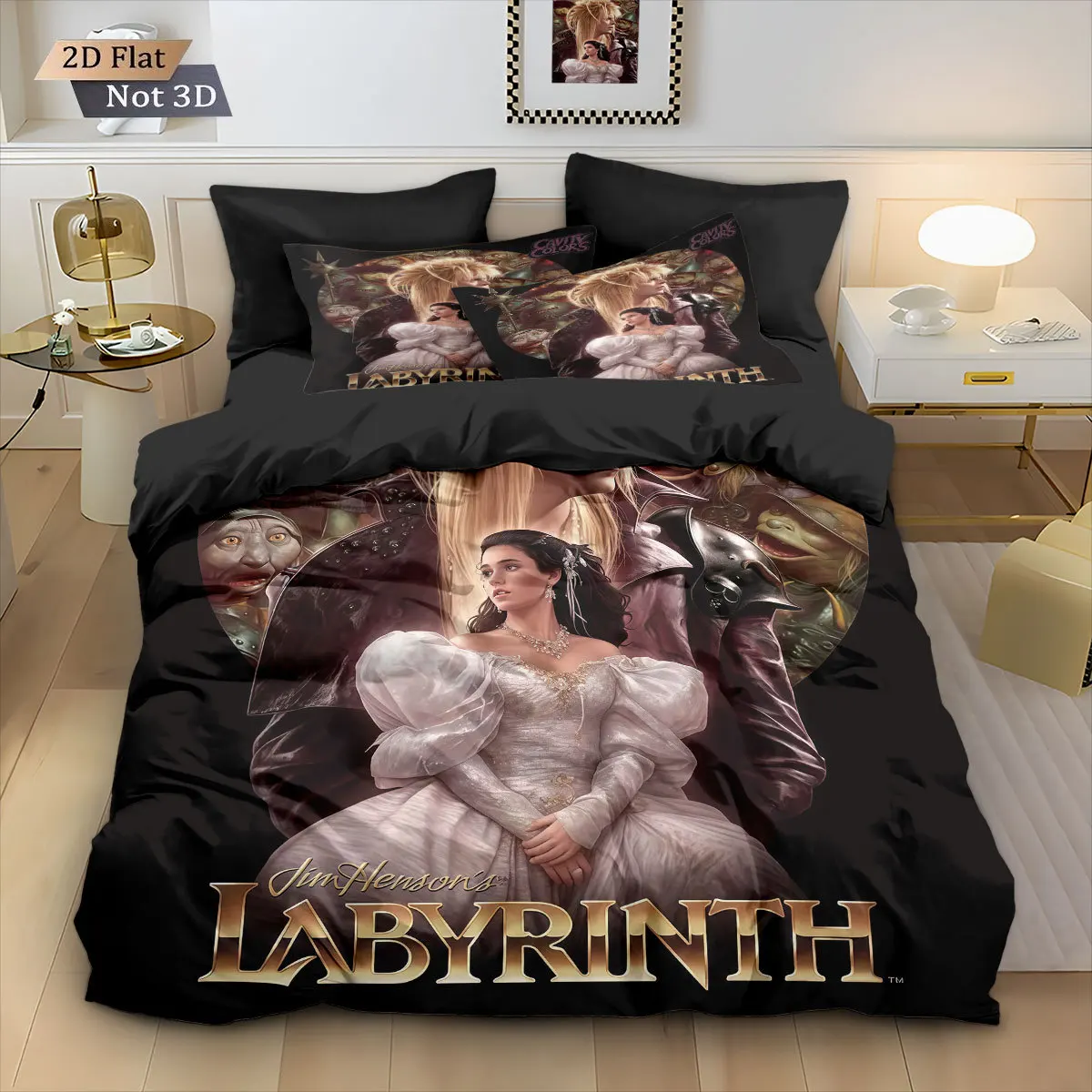 Movie Labyrinth Duvet Cover Set for Adult Hot Selling Sarah Sir Didymus Bedding Set with Pillowcases Fans Gift