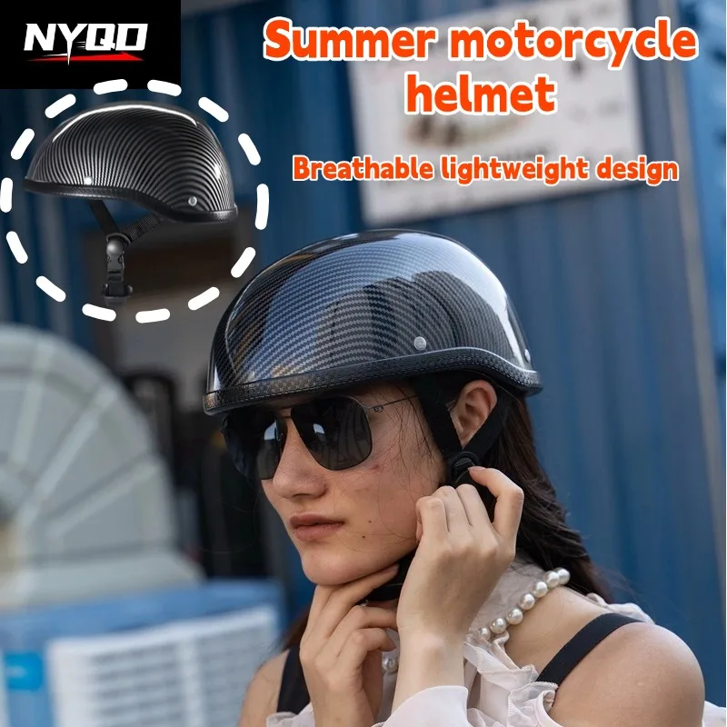 

Vintage Retro Half Helmet Summer Breathable Lightweight Motorcycle Scooter Open Face