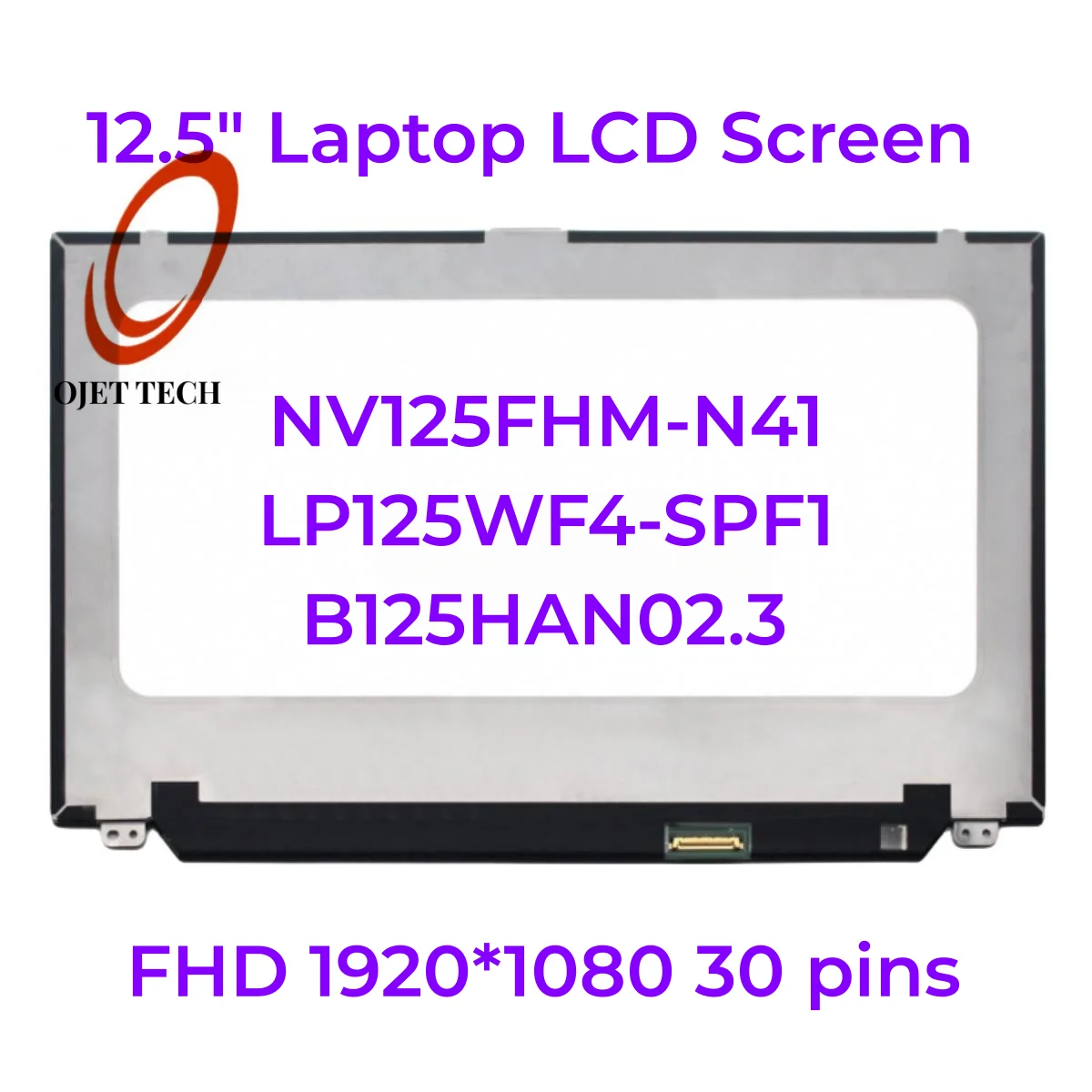 

12.5" Laptop LCD Screen IPS Display NV125FHM-N41 Fit LP125WF4-SPF1 B125HAN02.3 FHD 1920*1080 30 Pins For Dell Latitude 7280 5288