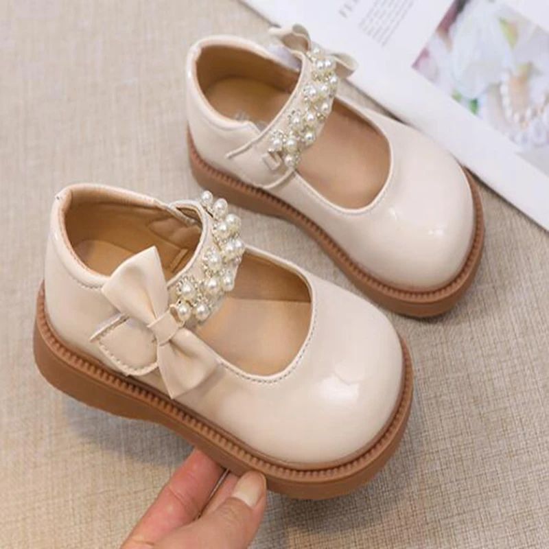 New Fashion Baby Girls Princess Shoes Kids Toddler Leather Student Outdoor Autumn Spring Summer Soft Flat No Slip Single Shoes