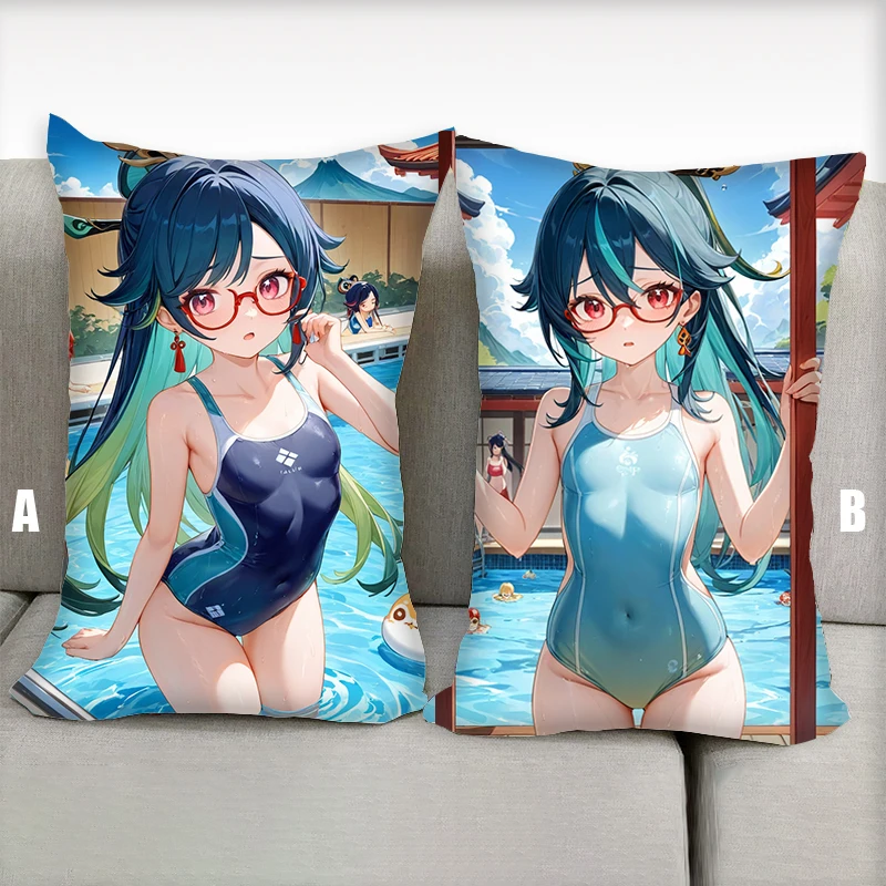 Dakimakura Anime Pillow Loli Genshin Impact Girl Half-body Cartoon Pillow Case Double Sided Printing