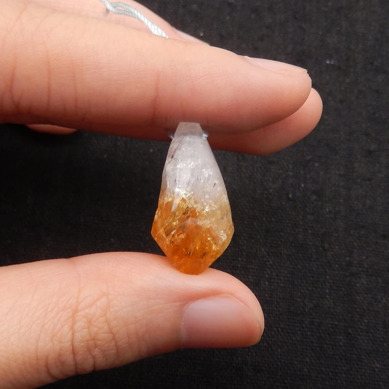 

Natural Citrine Semiprecious Stone Pendant Beads 23x13x11mm 3.3g for Fashion Handmade Jewelry Accessories for Women