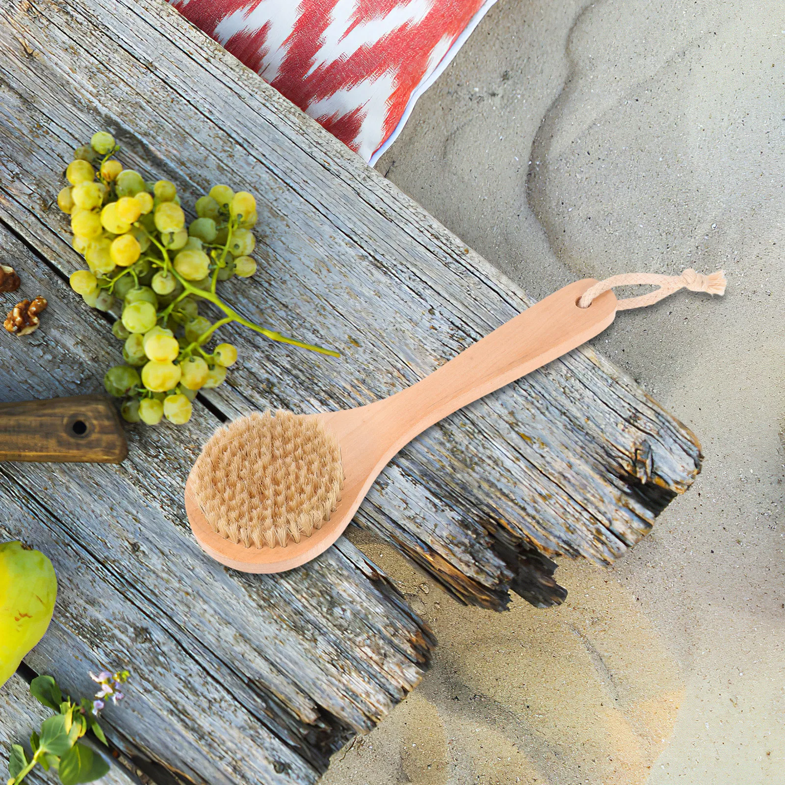 휴대용 비치 리무버 브러시 클리너 부드러운 강모 나무 디자인 캠핑 다기능 도구 효율적인 제거 피트 모래