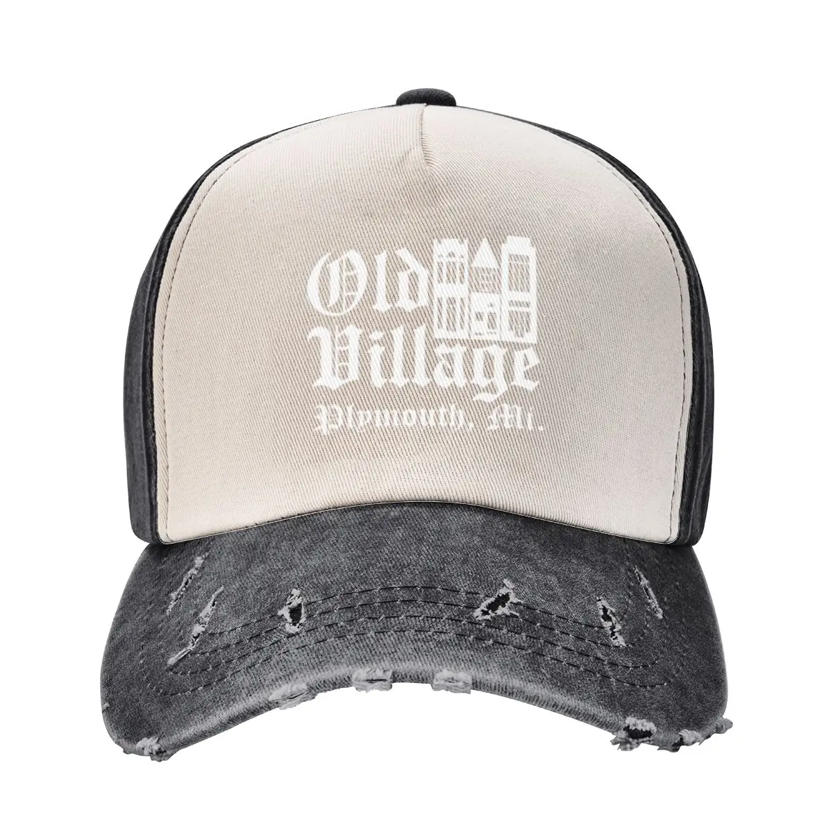 Old Village Traditional White Baseball Cap Hip Hop black Sunscreen Women's Men's