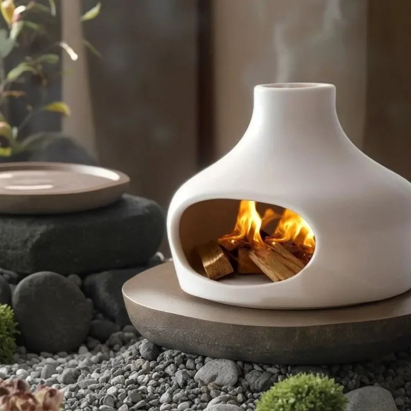 

Elegant Ceramic Palo Santo & Sage Burner with Chimney - Perfect for Meditation, Yoga, and Aromatherapy - Ideal Home Decor Gift