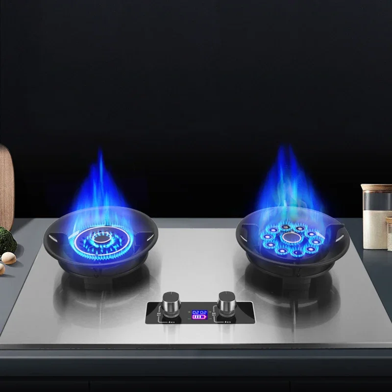 Gas Stove Wholesale Price High Power 2 Burner Stainless Steel Battery Smart Cooker China Burner Gas Stove for Home