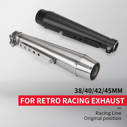 Imagen 1 del producto X4 apto para 38/40/42/45MM, escape de rendimiento Retro Original, 125cc, tubo de escape de motocicleta
